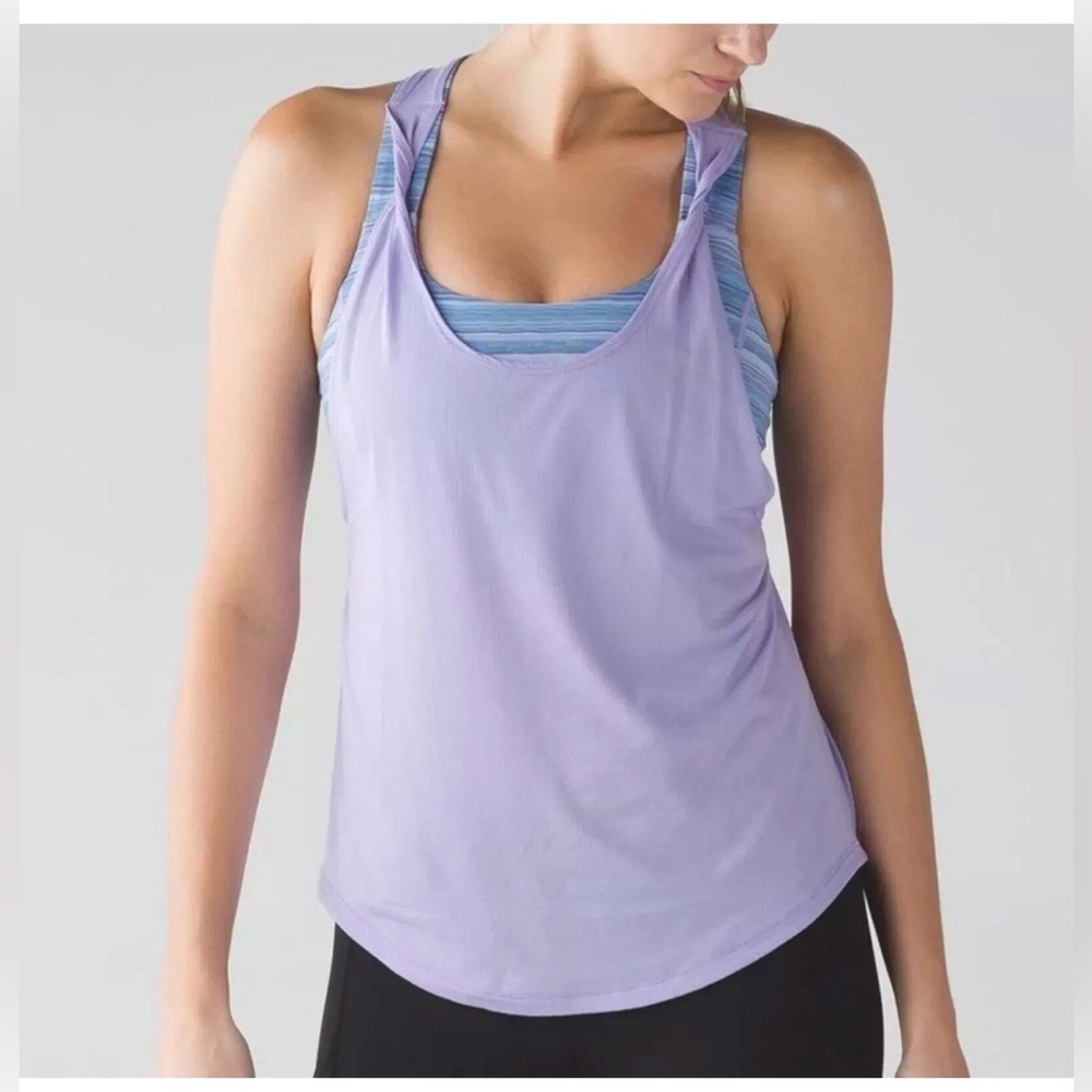 Lululemon Ready & Go Tank Lilac / Wave Twist Lilac Kayak Blue Size 4